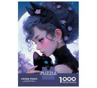 Puzzles for Adults 1000 Puzzles Fantasy Gothic Cat Lady Puzzle for Adults Relax Games Analysis And Logic Deal As Gifts for The Whole Family 38x26cm/1000pcs