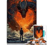 Puzzles for Adults 1000 Puzzles Fantasy Man Dragon Ocean Educational Family Game Family Activities Anti-Stress Toys (size 50x75cm)