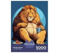 Puzzles for Adults 1000 Puzzles Fat Lion Funny Animal Puzzles for Adults Family Game Pattern Assembly Unique Birthday And Gifts 70x50cm/1000pcs