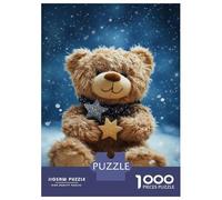 Puzzles for Adults 1000 Puzzles Festive Teddy Bear in Snow Jigsaws for Adults Relaxing Games Perfect Decoration Help The Brain Exercise 52x38cm/1000pcs