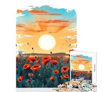 Puzzles for Adults 1000 Puzzles Field of Poppies Adult Jigsaw Puzzles Improve Memory Help The Brain Exercise for Is Ideal As A Gifts (38x26cm)