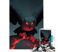 Puzzles for Adults 1000 Puzzles Fiery Owl Perched on Lava Rock Educational Challenge Wall Art Practical Game for 14+ Puzzle Game Offered (38x26cm)