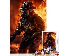 Puzzles for Adults 1000 Puzzles Firefighter Fire Anti-Stress Toys Great Gift for Games Hands-on Game Help The Brain Exercise Size 38x26cm