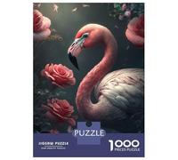 Puzzles for Adults 1000 Puzzles Flamingo Floral Roses Puzzles for Adults Family Game Pattern Assembly Unique Birthday And Gifts 38x26cm/1000pcs