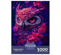 Puzzles for Adults 1000 Puzzles Floral Owl Portrait Jigsaw for Adults Hands-on Game For Family Fun Unique Birthday And Gifts 70x50cm/1000pcs