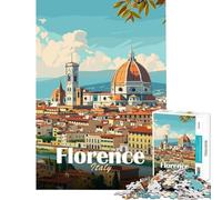 Puzzles for Adults 1000 Puzzles Florence Cityscape Difficult And Challenge Hand Speed Race Toy Wall Decor for And 14 Years And over (38x26cm)