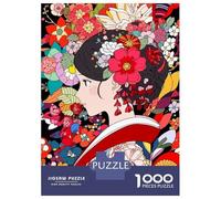Puzzles for Adults 1000 Puzzles Flowers Kimono Girl Art Puzzle for Adults Relax Games Analysis And Logic Deal As Gifts for The Whole Family 52x38cm/1000pcs