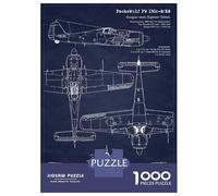 Puzzles for Adults 1000 Puzzles Focke-Wulf FW 190 Blueprint Puzzles for Adults Relaxing Games Precision Cutting Deal As Gifts for The Whole Family 52x38cm/1000pcs