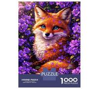 Puzzles for Adults 1000 Puzzles Fox Among Lavender Blooms Adult Puzzles Family Game Wall Decoration Deal As Gifts for The Whole Family 52x38cm/1000pcs