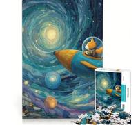 Puzzles for Adults 1000 Puzzles Fox in Rocket Ship, Space Adventure, Anti-Stress Toys, Precision Cutting, Deal As Gifts for The Whole Family 38X52CM