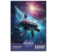 Puzzles for Adults 1000 Puzzles Funny Dolphin in Space Jigsaw for Adults Hands-on Game For Family Fun Unique Birthday And Gifts 70x50cm/1000pcs