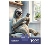 Puzzles for Adults 1000 Puzzles Funny Sloth in Toilet Jigsaw for Adults Hands-on Game For Family Fun Unique Birthday And Gifts 38x26cm/1000pcs