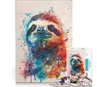Puzzles for Adults 1000 Puzzles Funny Sloth Watercolor, Educational Toy, Staycation Kill Time, Christmas Birthday Gifts 38x52cm