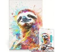 Puzzles for Adults 1000 Puzzles Funny Sloth Watercolor, Hands-on Game, For Family Fun, Improving Love between Couples 50x75cm