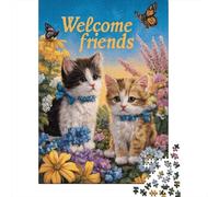 Puzzles for Adults 1000 Puzzles Garden Flag with Kittens Jigsaws for Adults Toy Wall Decor Stress Reliever Unique Birthday And Gifts 70x50cm/1000pcs