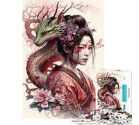 Puzzles for Adults 1000 Puzzles Geisha Dragon Jigsaws for Adults DIY Toys Difficult Challenge Deal As Gifts for The Whole Family (Size 38x52cm)