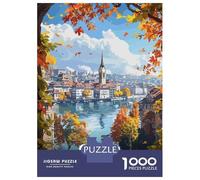 Puzzles for Adults 1000 Puzzles Geneva, Switzerland Autumn View Puzzles for Adults Relaxing Games Precision Cutting Deal As Gifts for The Whole Family 52x38cm/1000pcs