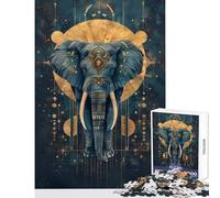 Puzzles for Adults 1000 Puzzles Geometric Elephant Anti-Stress Toys Great Gift for Games Hands-on Game Help The Brain Exercise Size 38x26cm