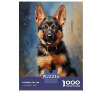 Puzzles for Adults 1000 Puzzles German Shepherd Dog Puppy Puzzles for Adults Relaxing Games Precision Cutting Deal As Gifts for The Whole Family 70x50cm/1000pcs