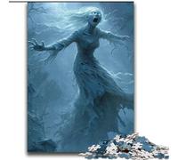 Puzzles for Adults 1000 Puzzles Ghostly Woman in Cemetery Unique Challenge Game But Fun And Humorous Birthday Gift (size 38x52cm)