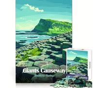 Puzzles for Adults 1000 Puzzles Giant's Causeway, Northern Ireland Illustration Premium Cut Fun Focus Game Gift Chill Game Play Birthday Art Play (50x75cm)