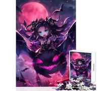 Puzzles for Adults 1000 Puzzles Girl Riding Bat Bloodmoon Adult Jigsaw Puzzles Improve Memory Help The Brain Exercise for Is Ideal As A Gifts (38x52cm)