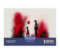 Puzzles for Adults 1000 Puzzles Girl with Balloon Art Print Puzzles for Adults Relaxing Games Precision Cutting Deal As Gifts for The Whole Family 38x26cm/1000pcs