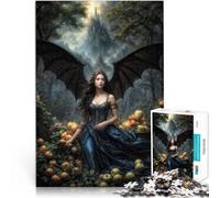 Puzzles for Adults 1000 Puzzles Goddess Black Angel Made of cardboard for 14+ Challenging game Great gift for gaming。size：26x38cm/10.24x14.96inch