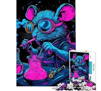 Puzzles for Adults 1000 Puzzles Goggles Mouse Scientist Jigsaws for Adults DIY Toys Difficult Challenge Deal As Gifts for The Whole Family (Size 38x52cm)