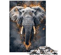 Puzzles for Adults 1000 Puzzles Golden Echo Elephant Majesty Adult Jigsaw Puzzles Improve Memory Help The Brain Exercise for Is Ideal As A Gifts (38x26cm/1000pcs)