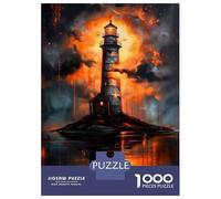 Puzzles for Adults 1000 Puzzles Golden Lighthouse Sunset Jigsaw for Adults Hands-on Game For Family Fun Unique Birthday And Gifts 38x26cm/1000pcs