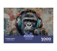 Puzzles for Adults 1000 Puzzles Gorilla Art Print - Monkey Decor Puzzles for Adults Relaxing Games Precision Cutting Deal As Gifts for The Whole Family 38x26cm/1000pcs