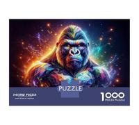 Puzzles for Adults 1000 Puzzles Gorilla in Geometric Art Puzzles for Adults Relax Games Precision Cutting Unique Birthday And Gifts 38x26cm/1000pcs