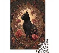 Puzzles for Adults 1000 Puzzles Gothic Black Cat Art Print-1 Jigsaws for Adults Toy Wall Decor Stress Reliever Unique Birthday And Gifts 52x38cm/1000pcs