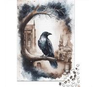 Puzzles for Adults 1000 Puzzles Gothic Raven Art Print Adult Puzzles Family Game Wall Decoration Deal As Gifts for The Whole Family 70x50cm/1000pcs