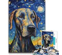 Puzzles for Adults 1000 Puzzles Great Dane Van Gogh Brainteaser Family Games Staycation Kill Time Birthday Gift (38x52cm)
