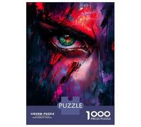 Puzzles for Adults 1000 Puzzles Green Eye with Red Streaks Jigsaws for Adults Relaxing Games Perfect Decoration Help The Brain Exercise 52x38cm/1000pcs