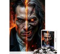 Puzzles for Adults 1000 Puzzles Half Human Half Monster Portrait Anti-Stress Toys Great Gift for Games Hands-on Game Help The Brain Exercise Size 38x26cm