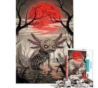 Puzzles for Adults 1000 Puzzles Halloween Axolotl Monster Ukiyo-e Fun at Home Activities, Stress Reliever Family Games for Ages 14 And over (38x52cm)