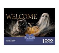Puzzles for Adults 1000 Puzzles Halloween Cat Ghost Pumpkin Jigsaws for Adults Toy Wall Decor Stress Reliever Unique Birthday And Gifts 70x50cm/1000pcs