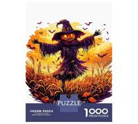 Puzzles for Adults 1000 Puzzles Halloween Scarecrow with Pumpkin Head Puzzles for Adults Relax Games Staycation Kill Time for Birthday, Chrismas 52x38cm/1000pcs