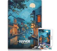 Puzzles for Adults 1000 Puzzles Hanoi, Vietnam Canal at Night Educational Games Staycation Kill Time Birthday Gifts Size 38x26cm