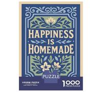 Puzzles for Adults 1000 Puzzles Happiness Is Homemade Floral Art Puzzles for Adults Family Game Pattern Assembly Unique Birthday And Gifts 70x50cm/1000pcs