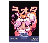 Puzzles for Adults 1000 Puzzles Happy Fox Eating Ramen Adult Puzzles Family Game Wall Decoration Deal As Gifts for The Whole Family 70x50cm/1000pcs