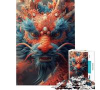 Puzzles for Adults 1000 Puzzles Happy New Year Dragon Educational Challenge Wall Art Practical Game for 14+ Puzzle Game Offered (50x75cm)