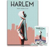 Puzzles for Adults 1000 Puzzles Harlem New York Poster Educational Games Staycation Kill Time Birthday Gifts Size 38x26cm