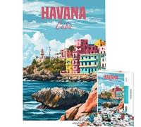 Puzzles for Adults 1000 Puzzles Havana Cuba Educational Challenge Wall Art Practical Game for 14+ Puzzle Game Offered (50x75cm)