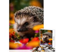 Puzzles for Adults 1000 Puzzles Hedgehog in Leaves Adult Jigsaw Puzzles Improve Memory Help The Brain Exercise for Is Ideal As A Gifts (50x75cm)