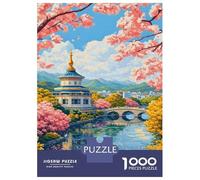 Puzzles for Adults 1000 Puzzles Hohhot China Cherry Blossom Scenery Jigsaws for Adults Relaxing Games Perfect Decoration Help The Brain Exercise 70x50cm/1000pcs