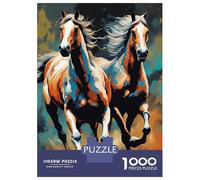 Puzzles for Adults 1000 Puzzles Horeses Brothers Puzzles for Adults Relaxing Games Precision Cutting Deal As Gifts for The Whole Family 38x26cm/1000pcs